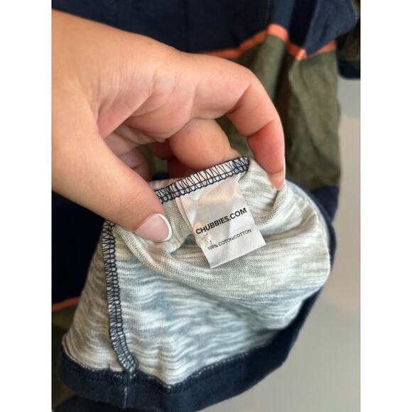 NWT Chubbies The Band About Striped Henley Blue Green Size Large - Picture 3 of 6